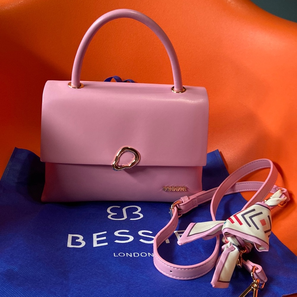 Bessie London barbie pink top handle crossbody bag